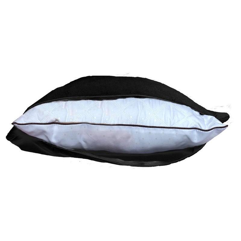 AUCOCU Stretch Jersey Pillow Cases with Invisible Zipper, Universal Size fit All King, Queen and Standard Size Pillows, Modal Rayon Spandex 180 Gram, Soft Than Cotton, Pack of 2, Black - Image 2